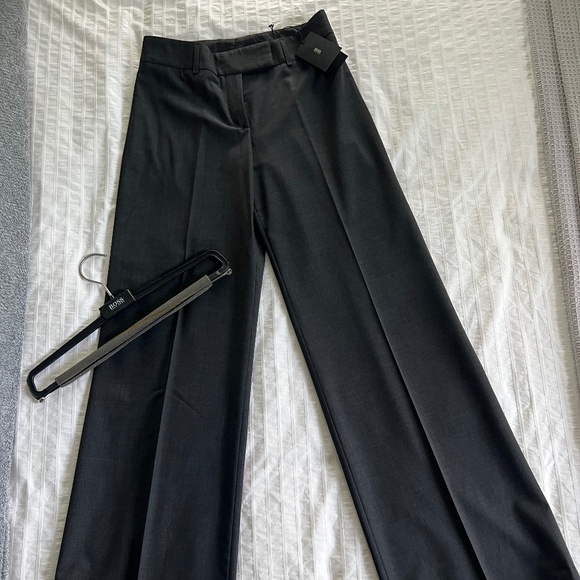 BOSS HUGO BOSS Tusana Charcoal Grey Dress Pants Size 2 - Picture 1 of 6